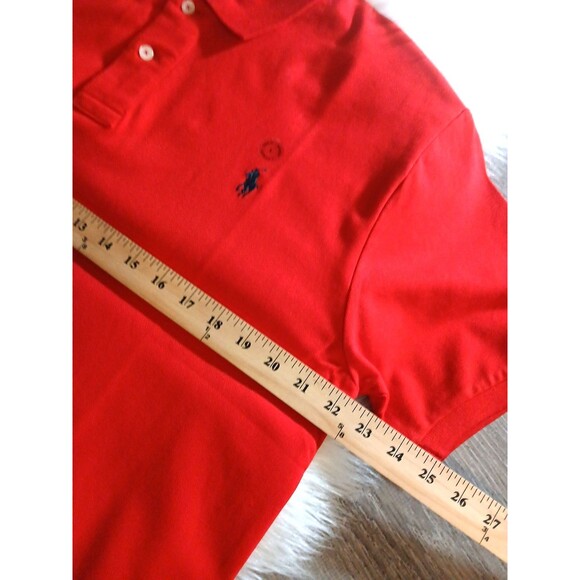 NEW Polo Ralph Lauren Men's Classic-Fit Mesh Polo Shirt Size L Red/Navy Logo - Picture 6 of 10